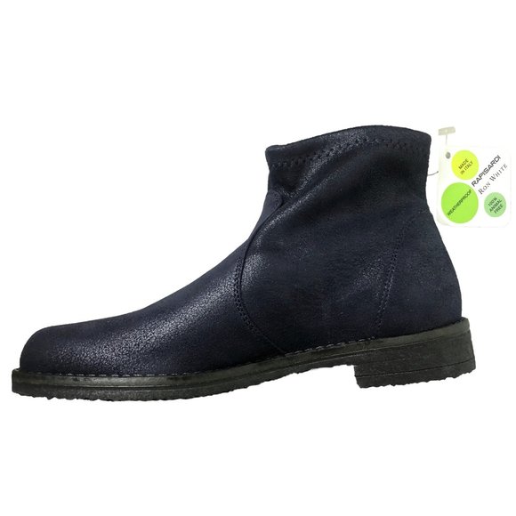 ⭐️HOST PICK⭐️RAPISARDI RON WHITE Stretch Ankle Booties Metallic Navy Eco Leather - Picture 5 of 9